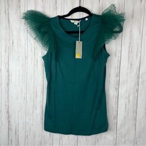 Anthropologie Boden NWT green mesh sleeves US2